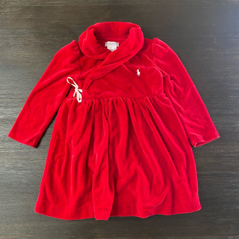 Ralph Lauren red velvet dress size 18 months
